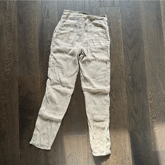 American Eagle Outfitters Olive Cargo Linen Blend Pant - Picture 11 of 14